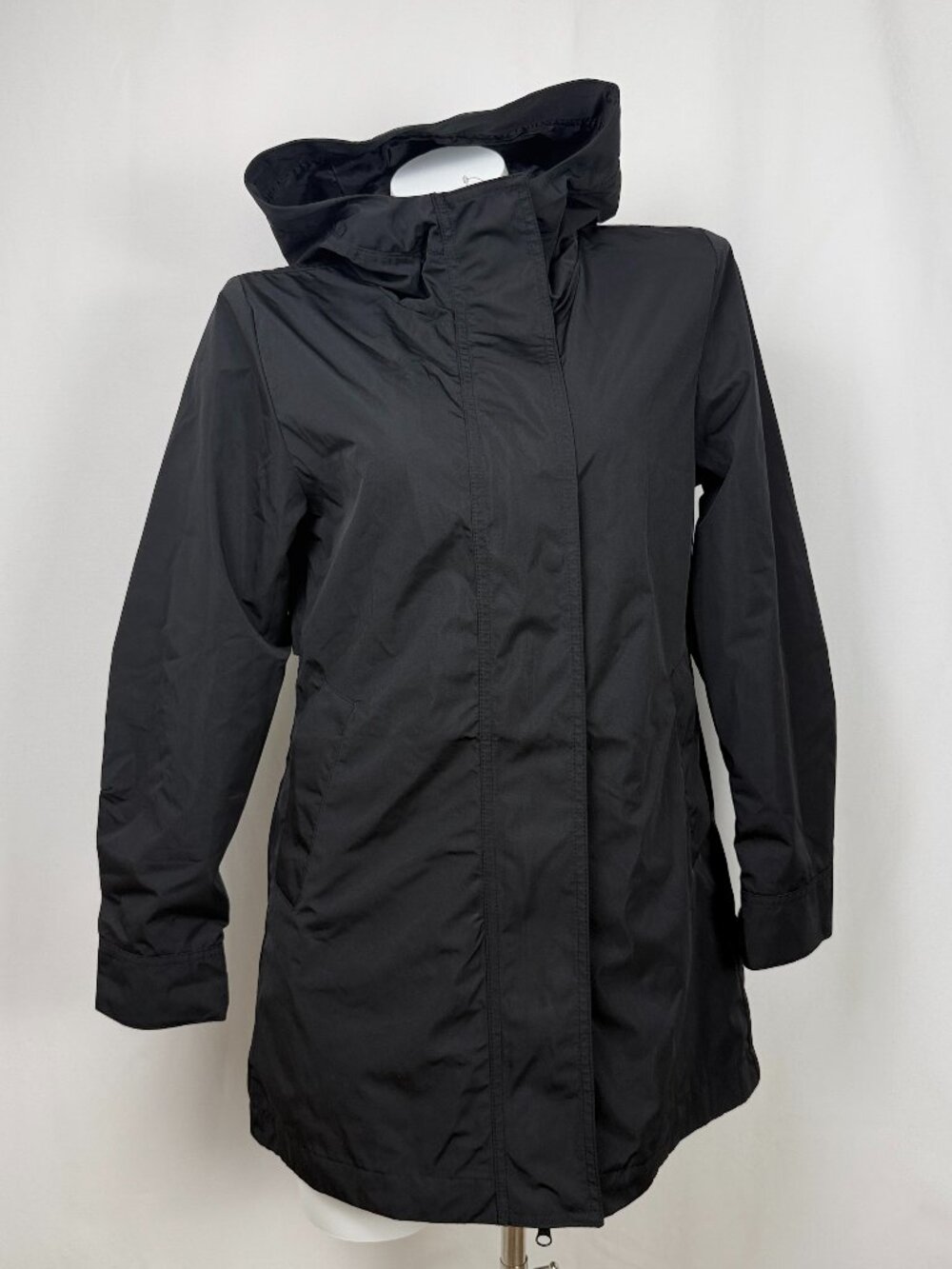 George Women Hooded Parka Rain Jacket Black Parka Coat XS XL 2X 3X 4X